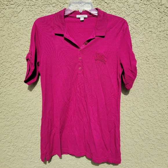 Burberry Brit Fuchsia Large Logo Polo - Picture 1 of 5